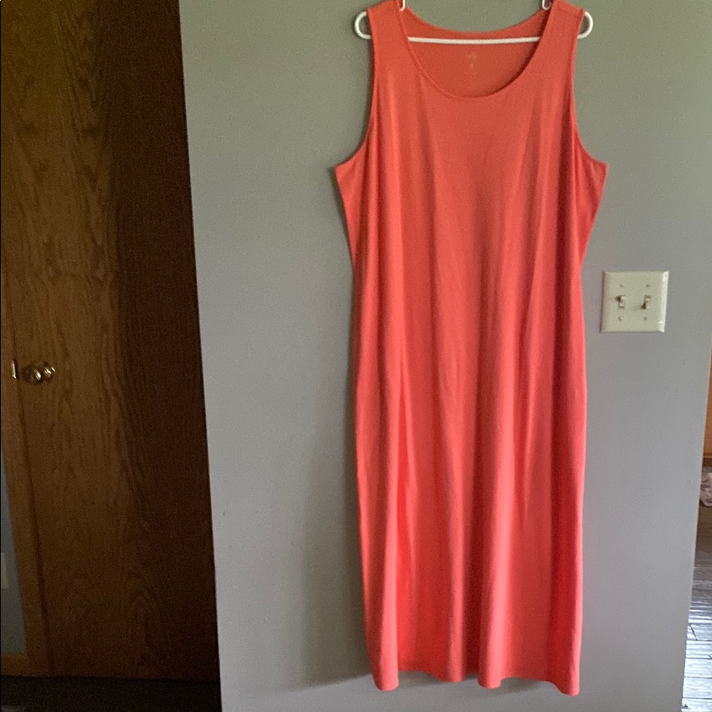 Coral Sleeveless Maxi Dress